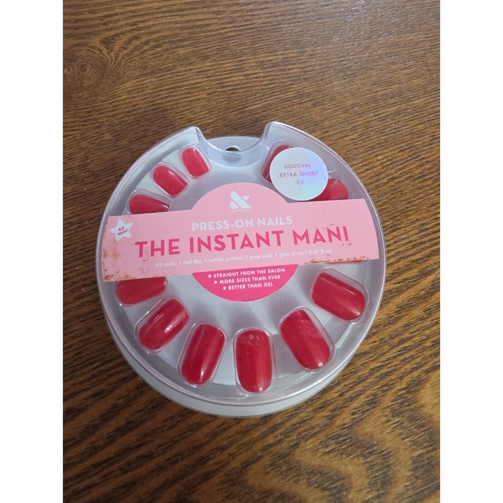 NEW Olive and June CV Extra Short Press-On Nails 42‎ Nails Red Instant Mani
